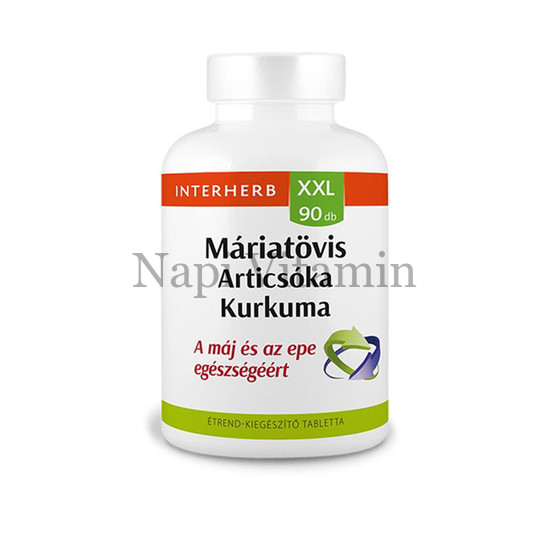 Interherb XXL Máriatövis +Articsóka +Kurkuma tabletta 90x Interherb XXL Máriatövis +Articsóka +Kurkuma tabletta 90x